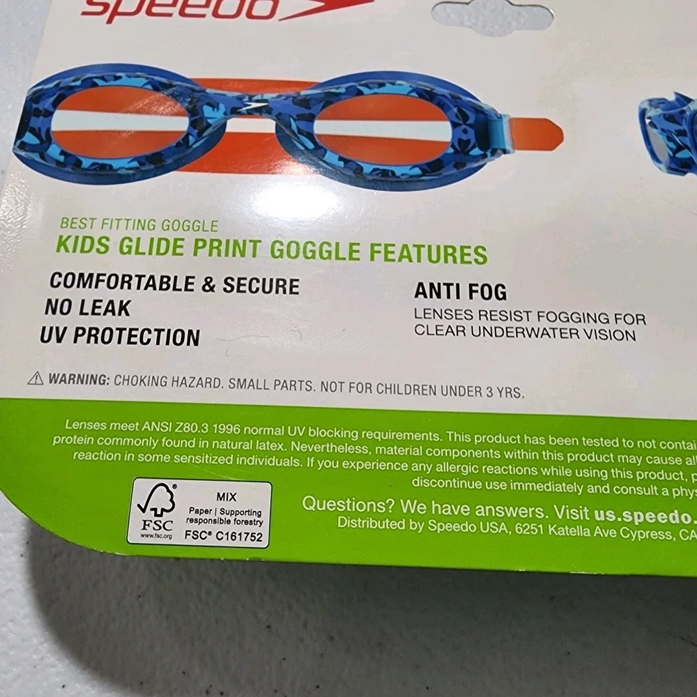 Kids Speedo Goggle Orange Age 3-6 Adjustable New In Pack